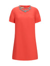 embellished crew-neck dress