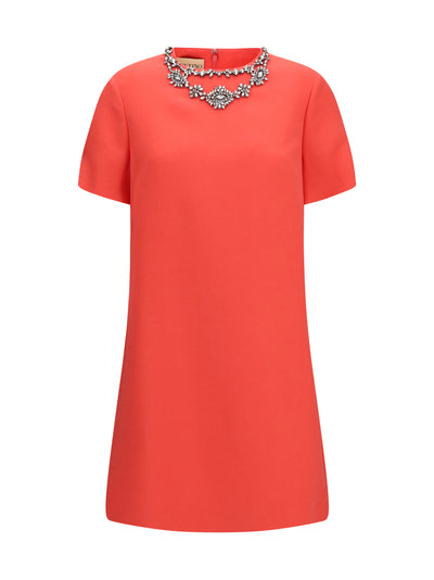 embellished crew-neck dress