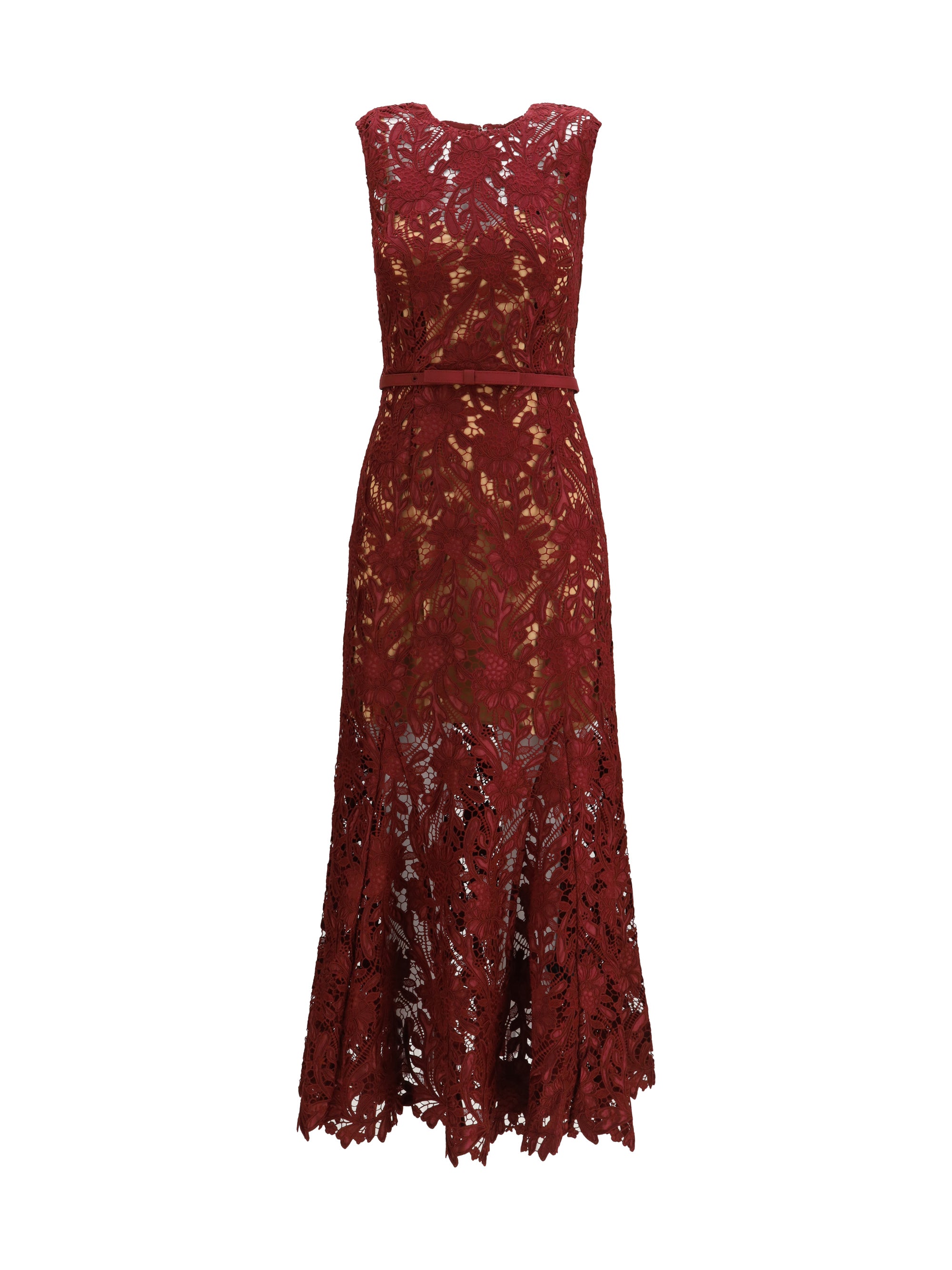 guipure lace midi dress