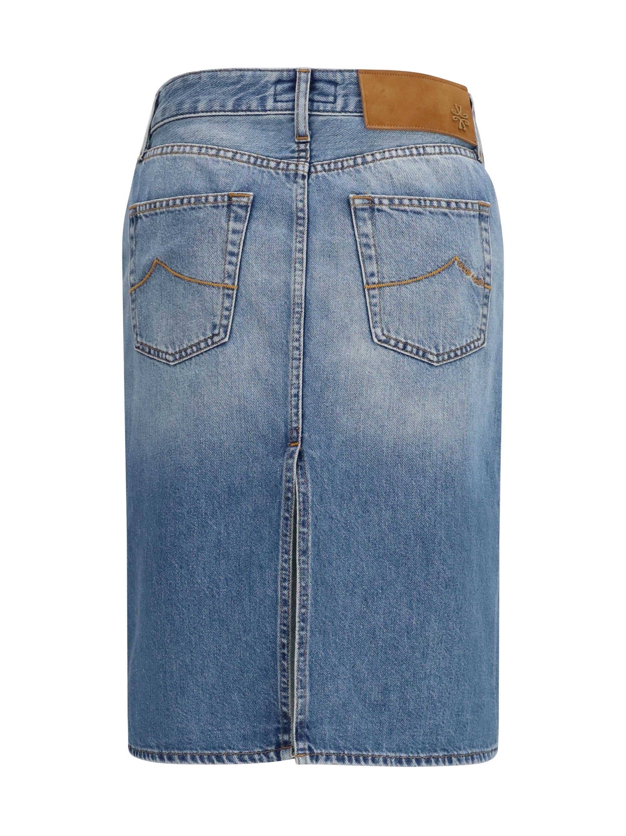denim midi skirt