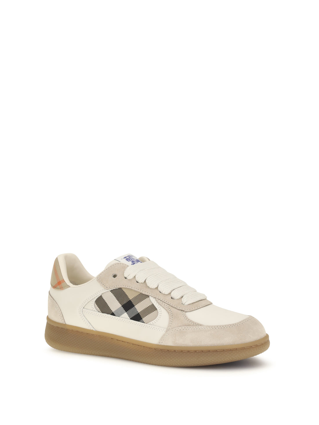 BURBERRY 36 terrace leather and check sneakers