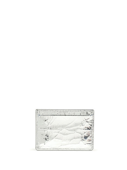 MARGIELA OS metallic leather card holder