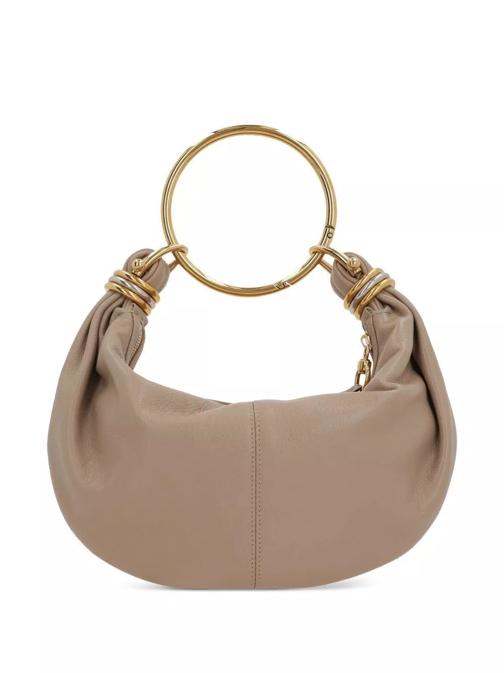 small bracelet hobo bag in grained leather