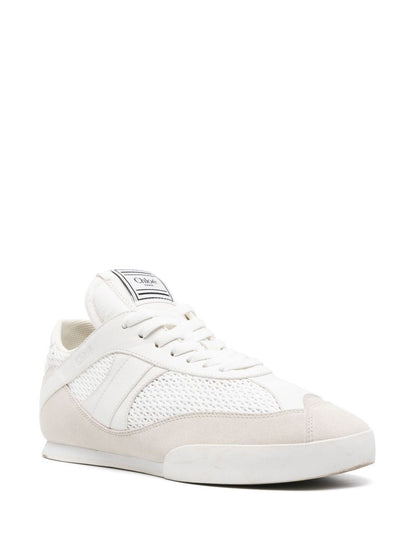 mesh and suede kick sneakers