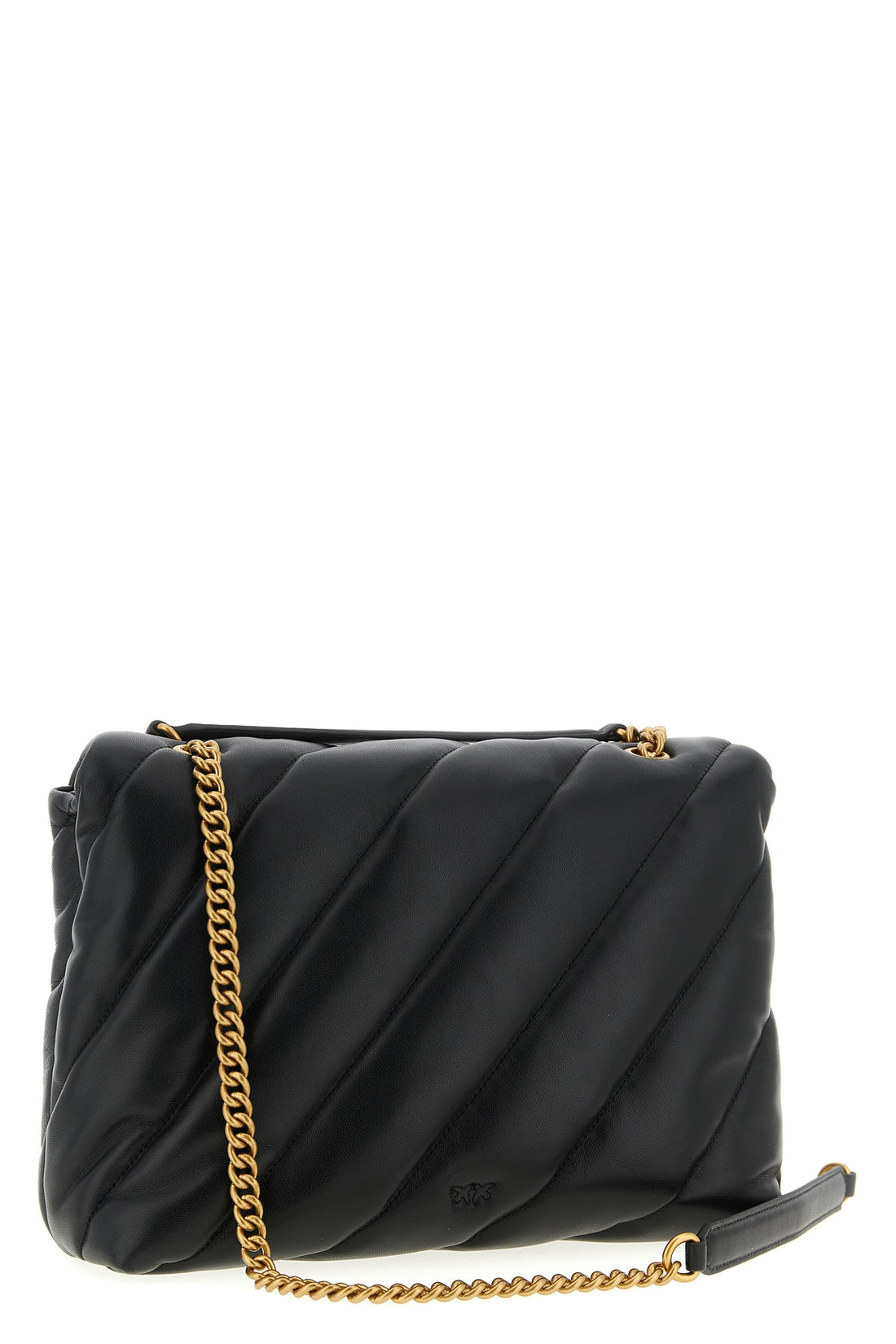 PINKO OS love big puff matelassé leather crossbody bag