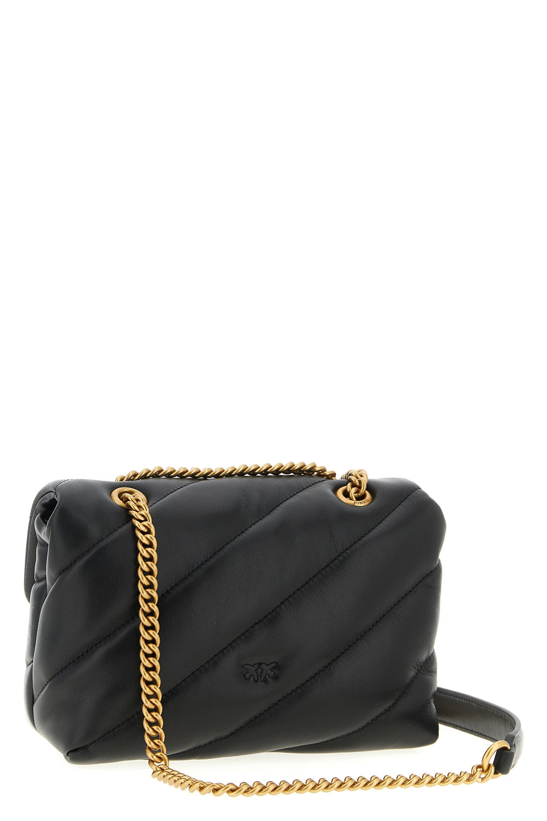PINKO OS mini love puff crossbody bag in nappa leather