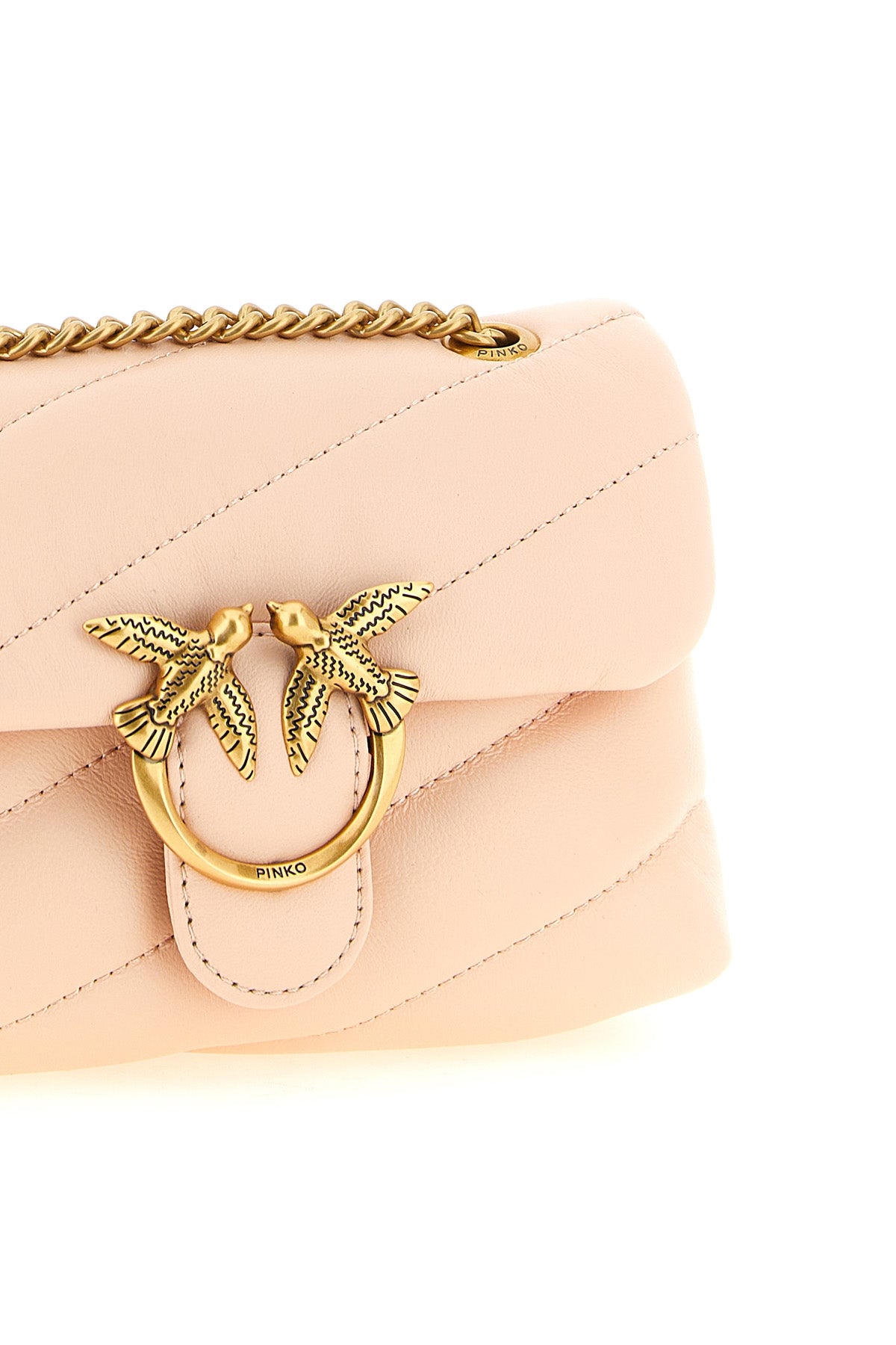the pinko love bag puff crossbody bag is made of soft lambskin
