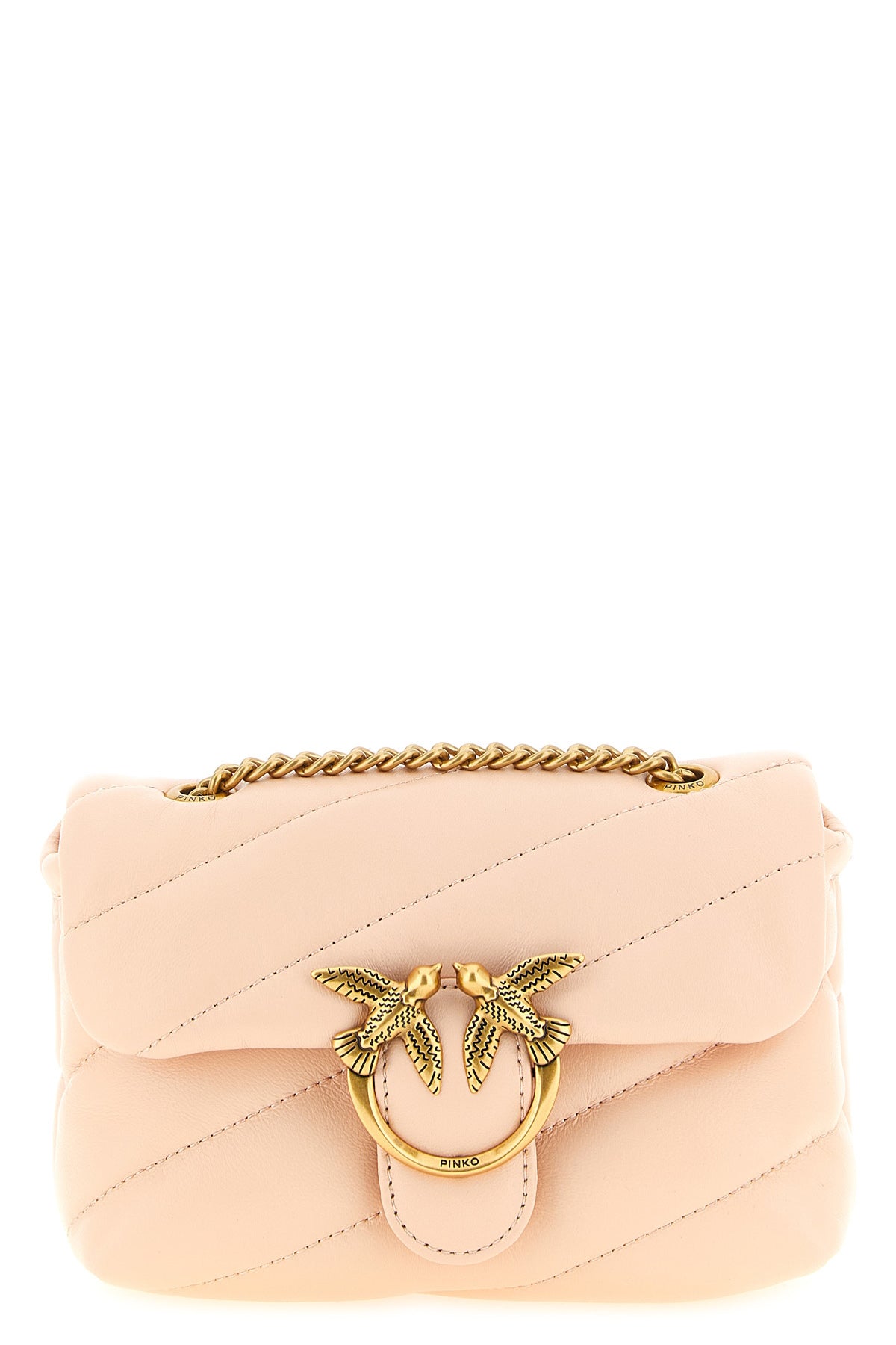 the pinko love bag puff crossbody bag is made of soft lambskin