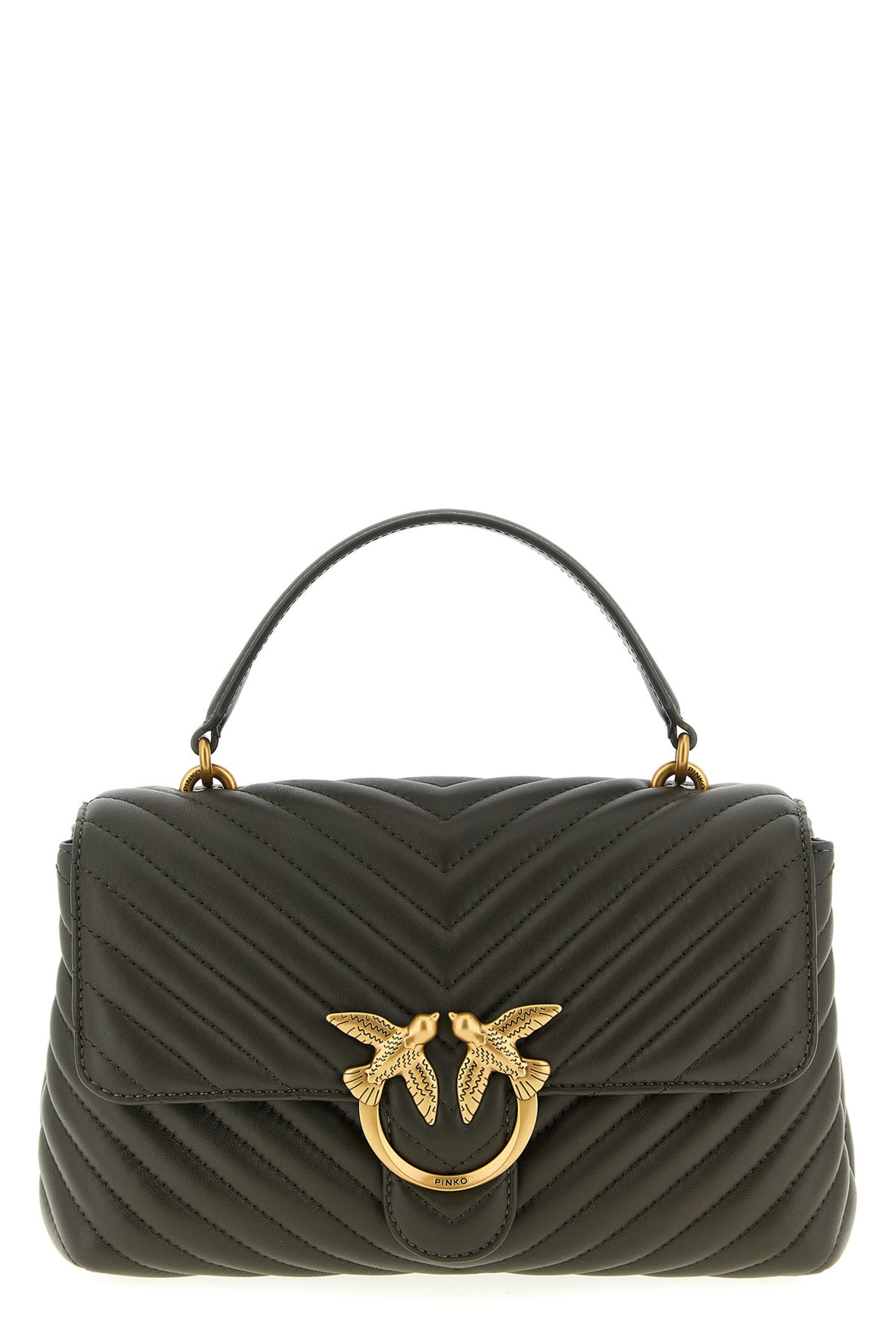 PINKO OS classic love bag puff quilted nappa leather handbag