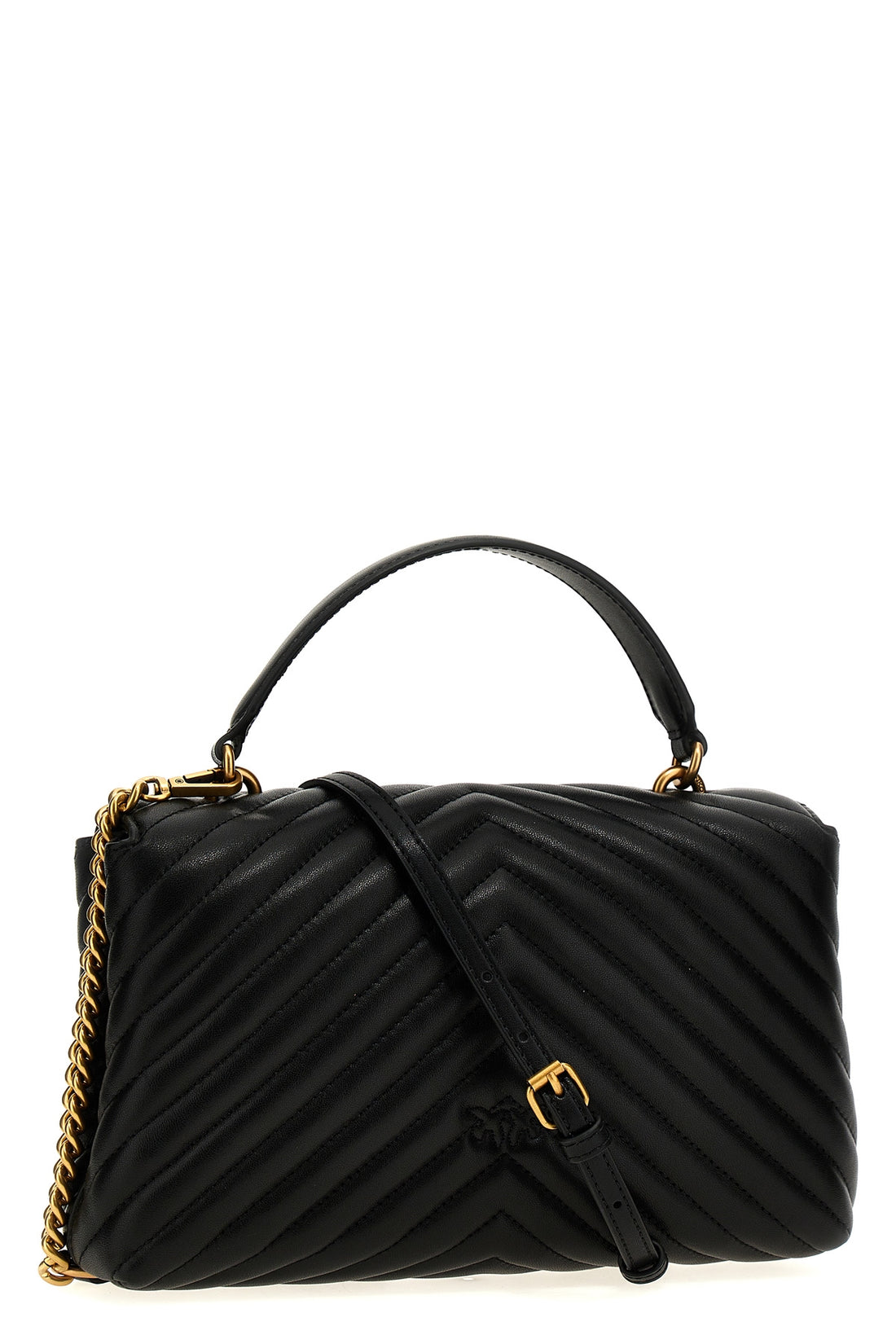 PINKO OS classic love bag puff handbag in quilted nappa leather