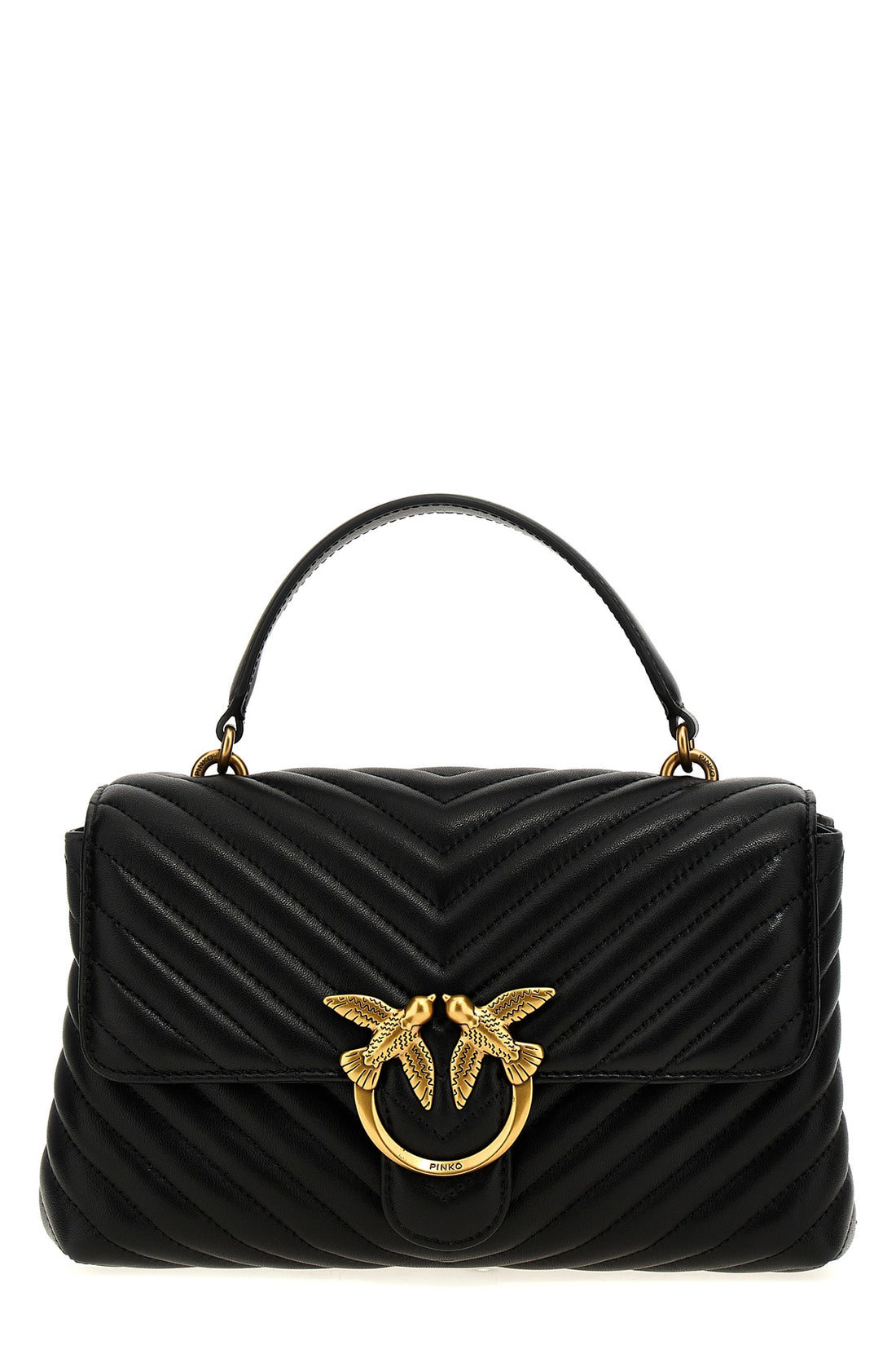 PINKO OS classic love bag puff handbag in quilted nappa leather
