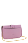 pocket love one silk leather crossbody bag