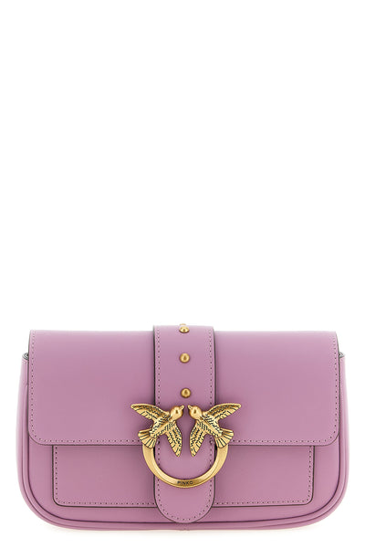 pocket love one silk leather crossbody bag