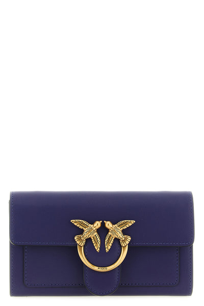 love simply silk leather wallet on chain