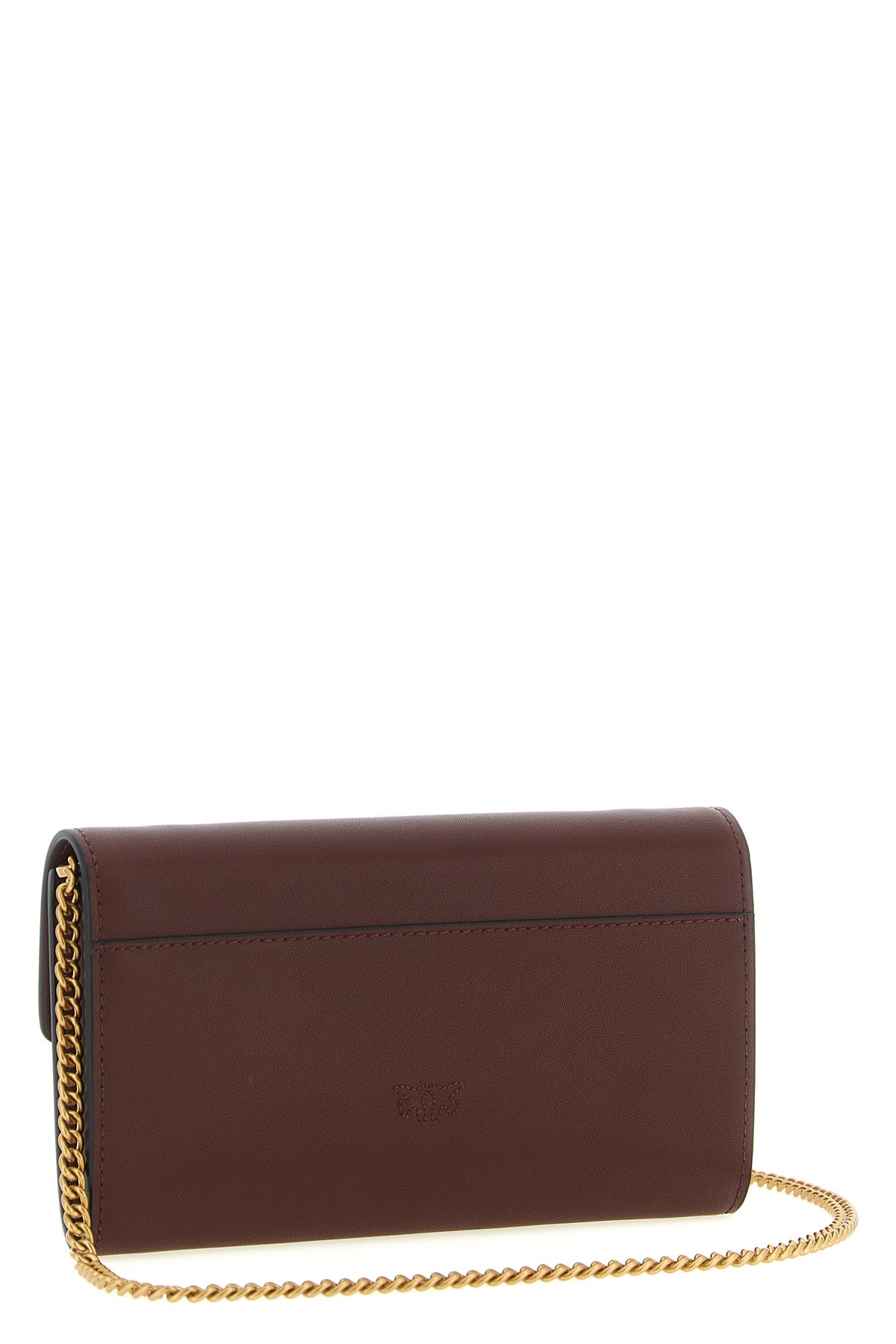 love simply wallet on chain in silk-touch leather