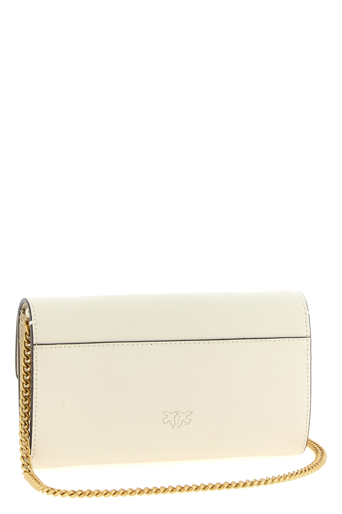 PINKO OS love simply wallet on chain in silk-touch leather