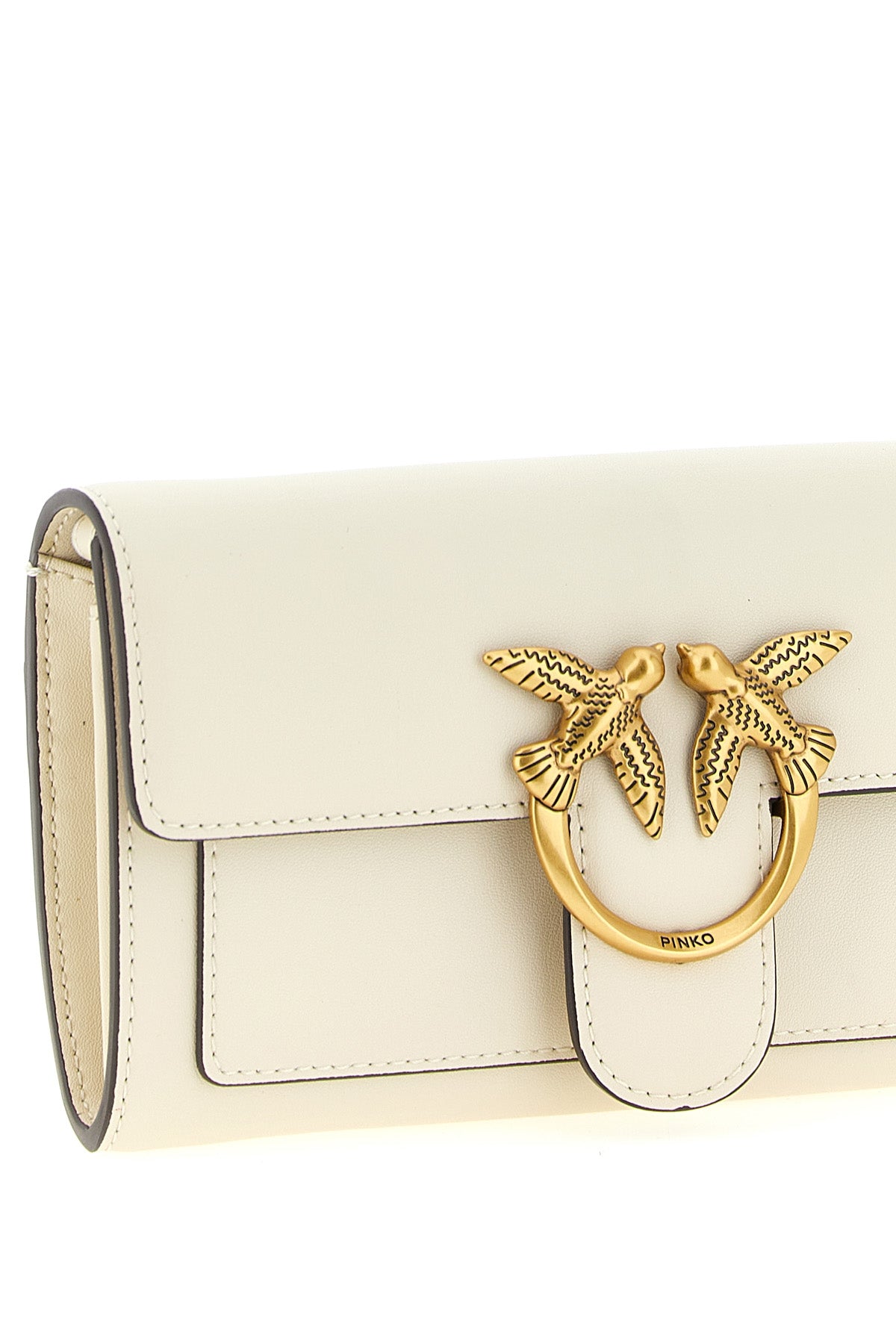 love simply wallet on chain in silk-touch leather