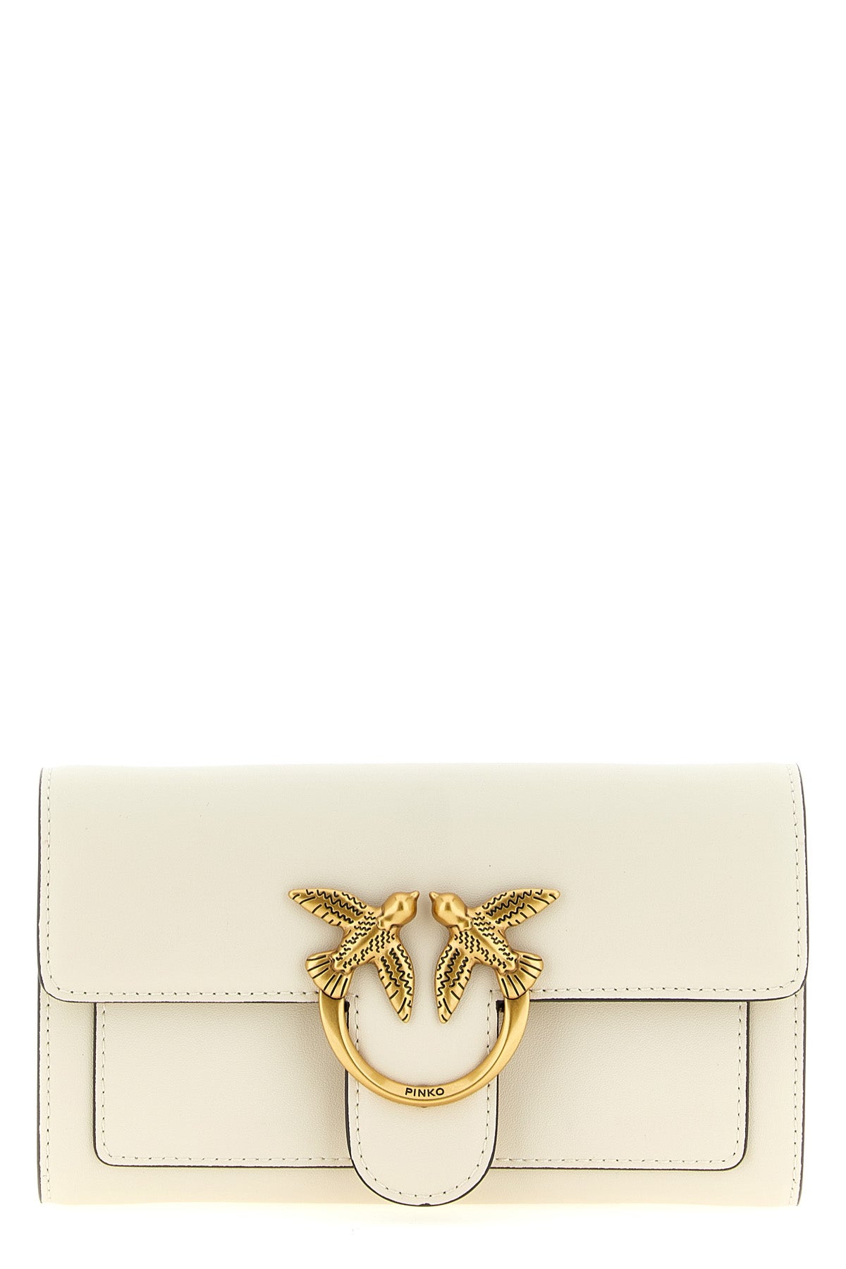 love simply wallet on chain in silk-touch leather