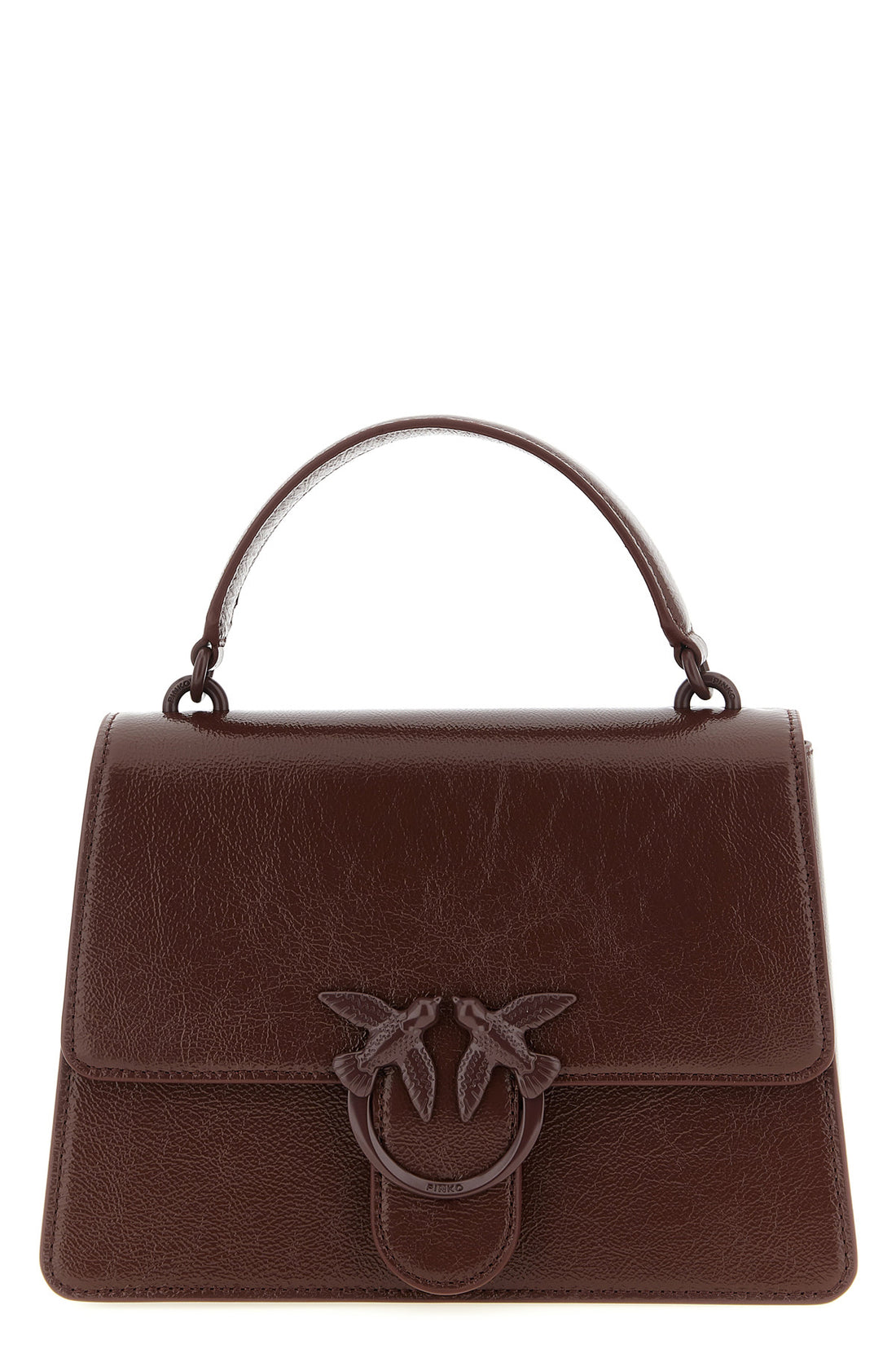 PINKO OS love one classic light vintage shiny leather handbag