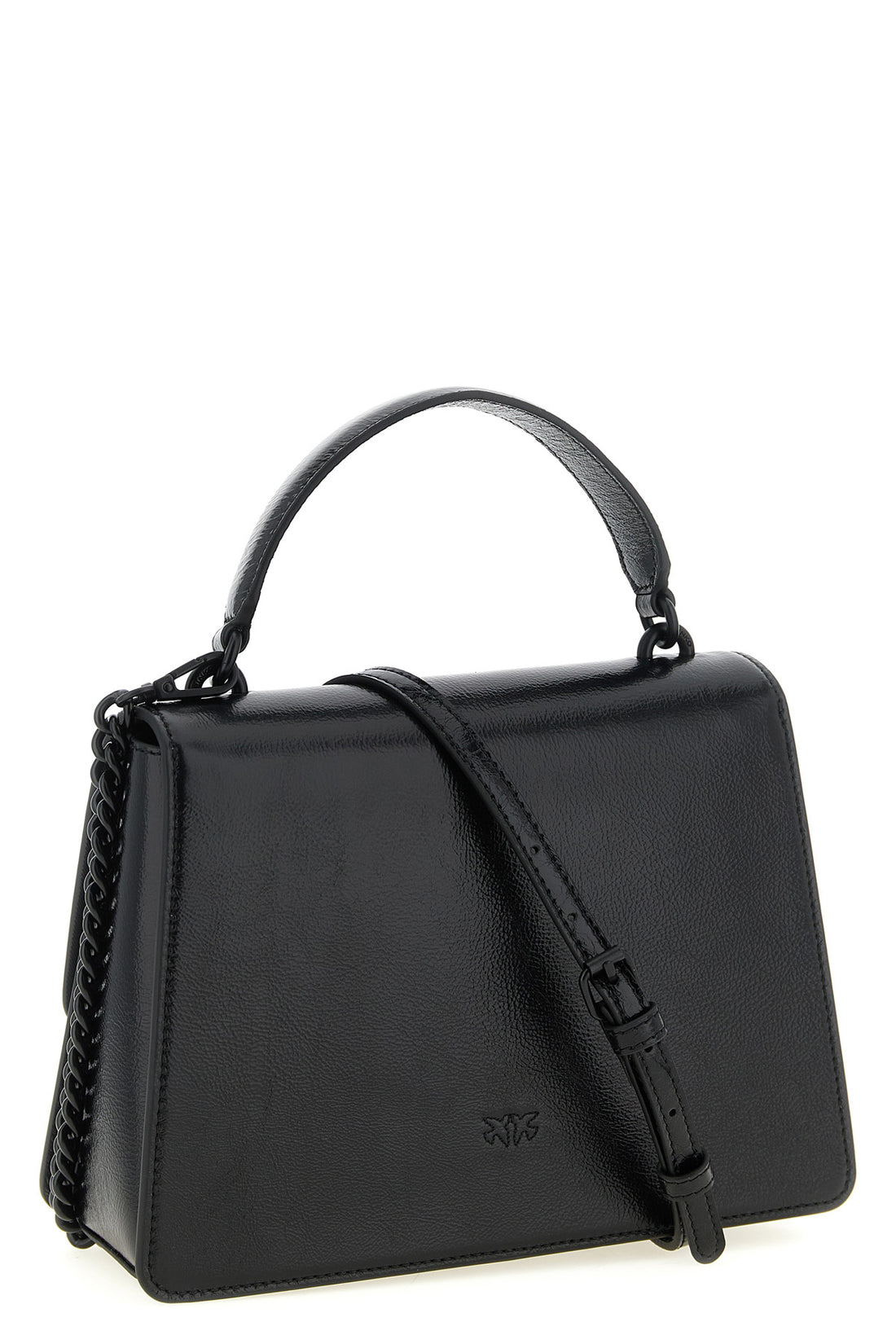 PINKO OS love one classic light vintage shiny leather handbag