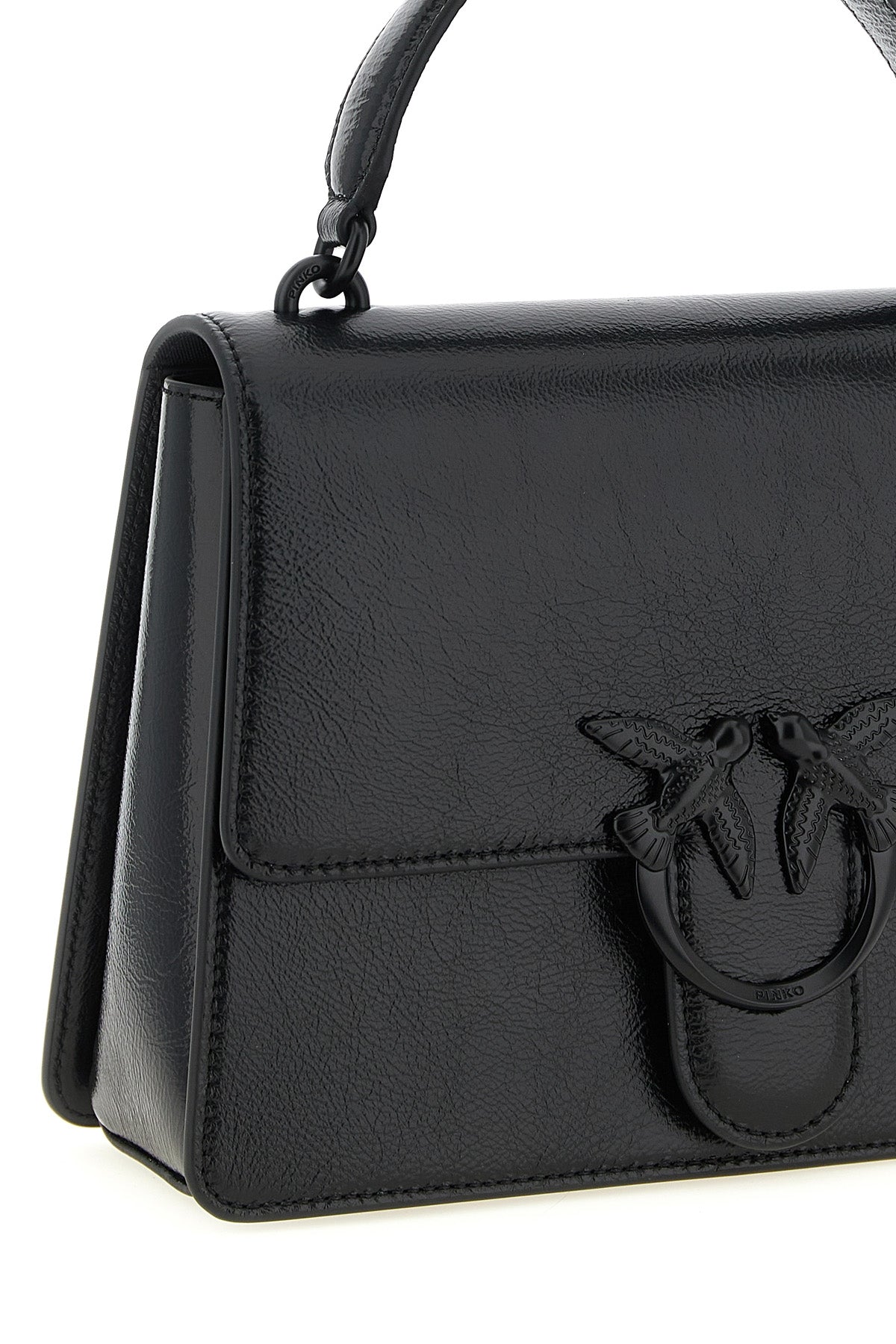 love one classic light vintage shiny leather handbag