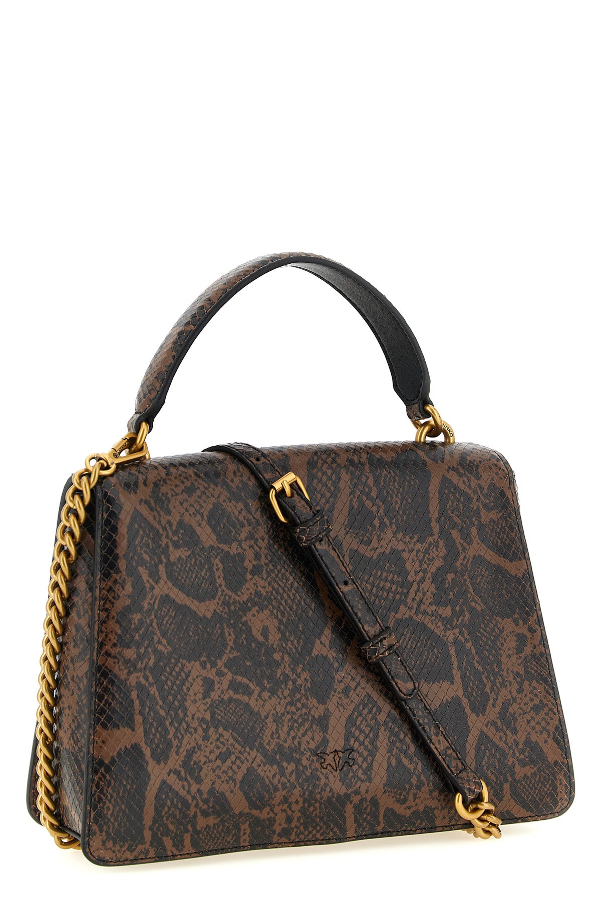the pinko love one light medium handbag is distinguished by a structured trape