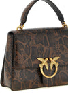 the pinko love one light medium handbag is distinguished by a structured trape