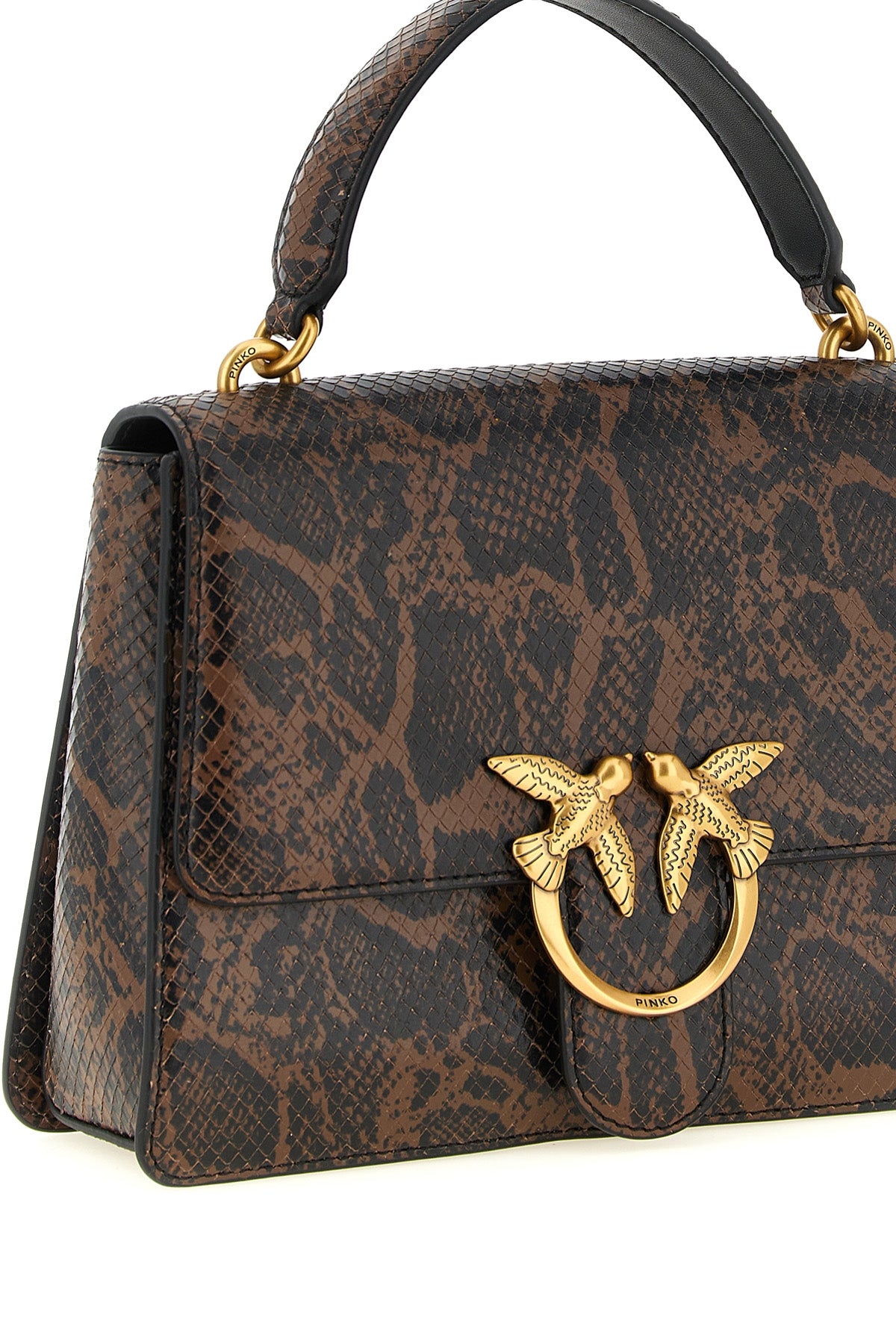 the pinko love one light medium handbag is distinguished by a structured trape