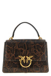 the pinko love one light medium handbag is distinguished by a structured trape