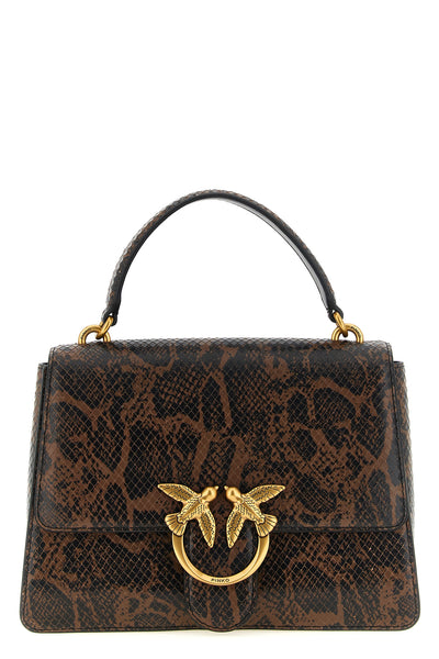 the pinko love one light medium handbag is distinguished by a structured trape