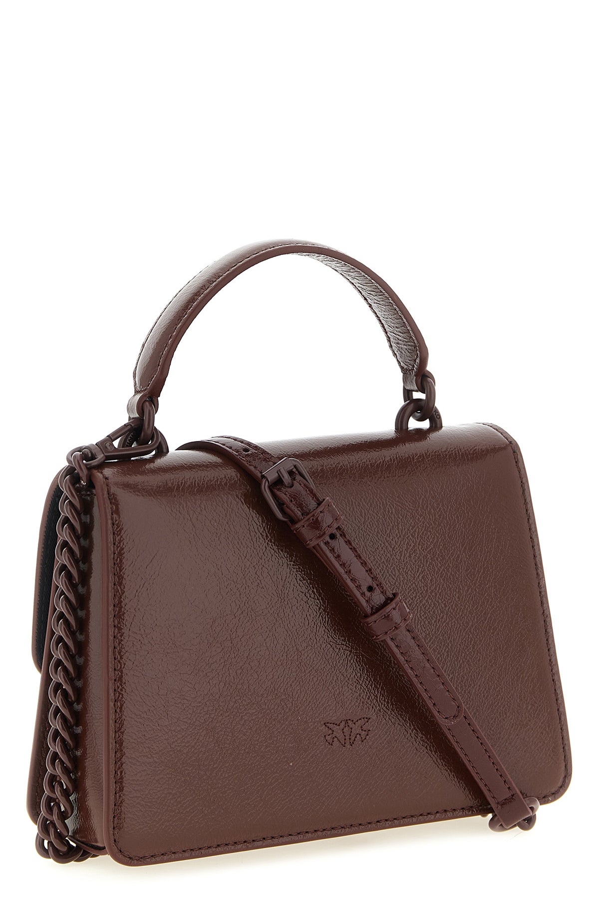 mini love one light vintage shiny leather handbag
