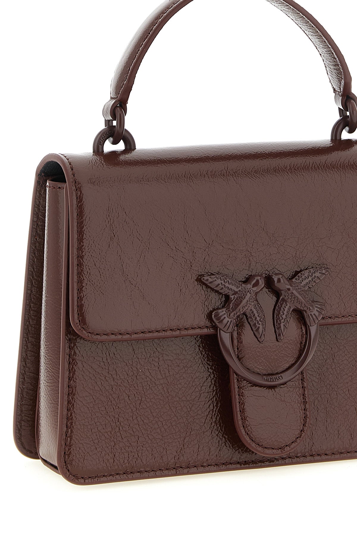 mini love one light vintage shiny leather handbag