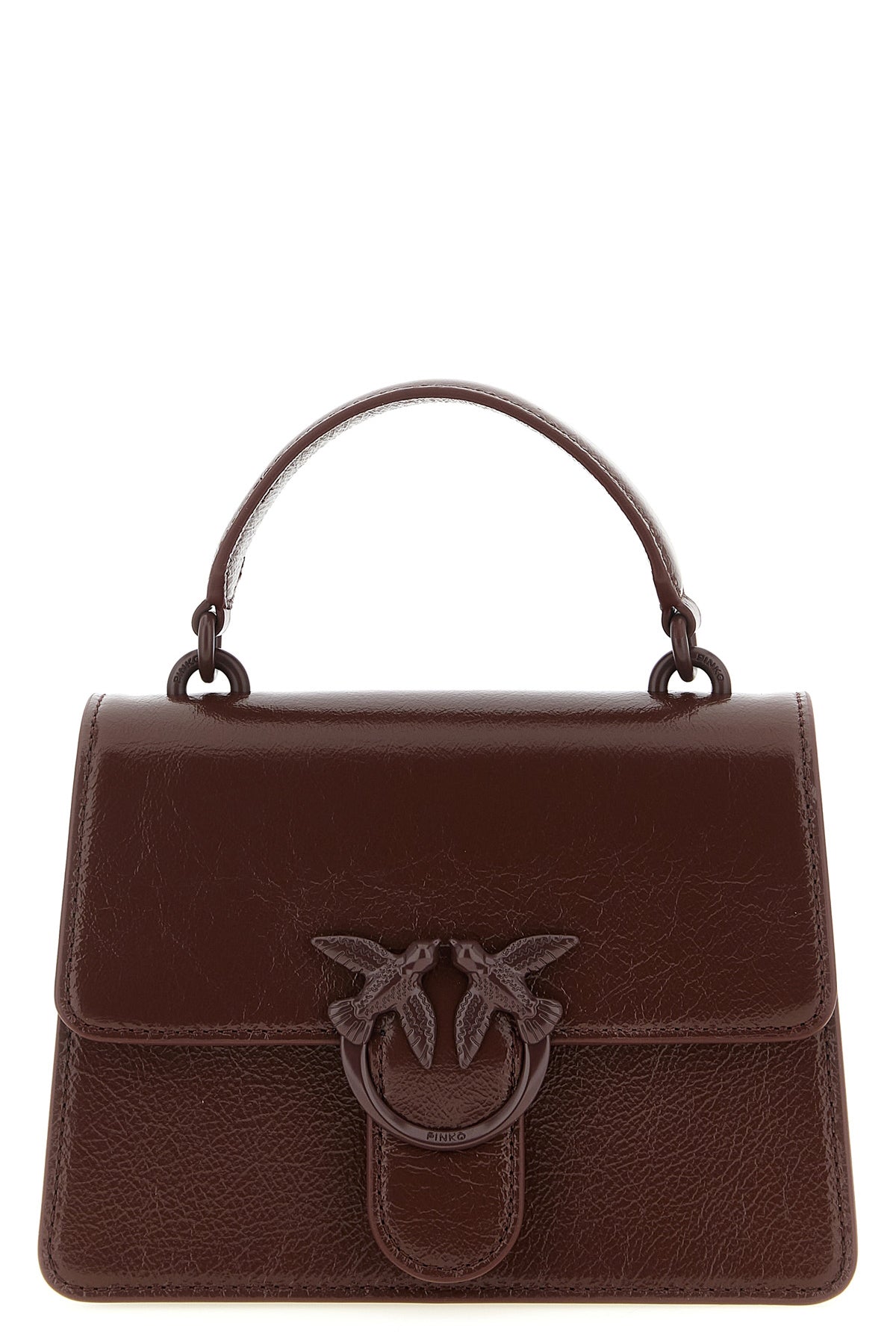 mini love one light vintage shiny leather handbag