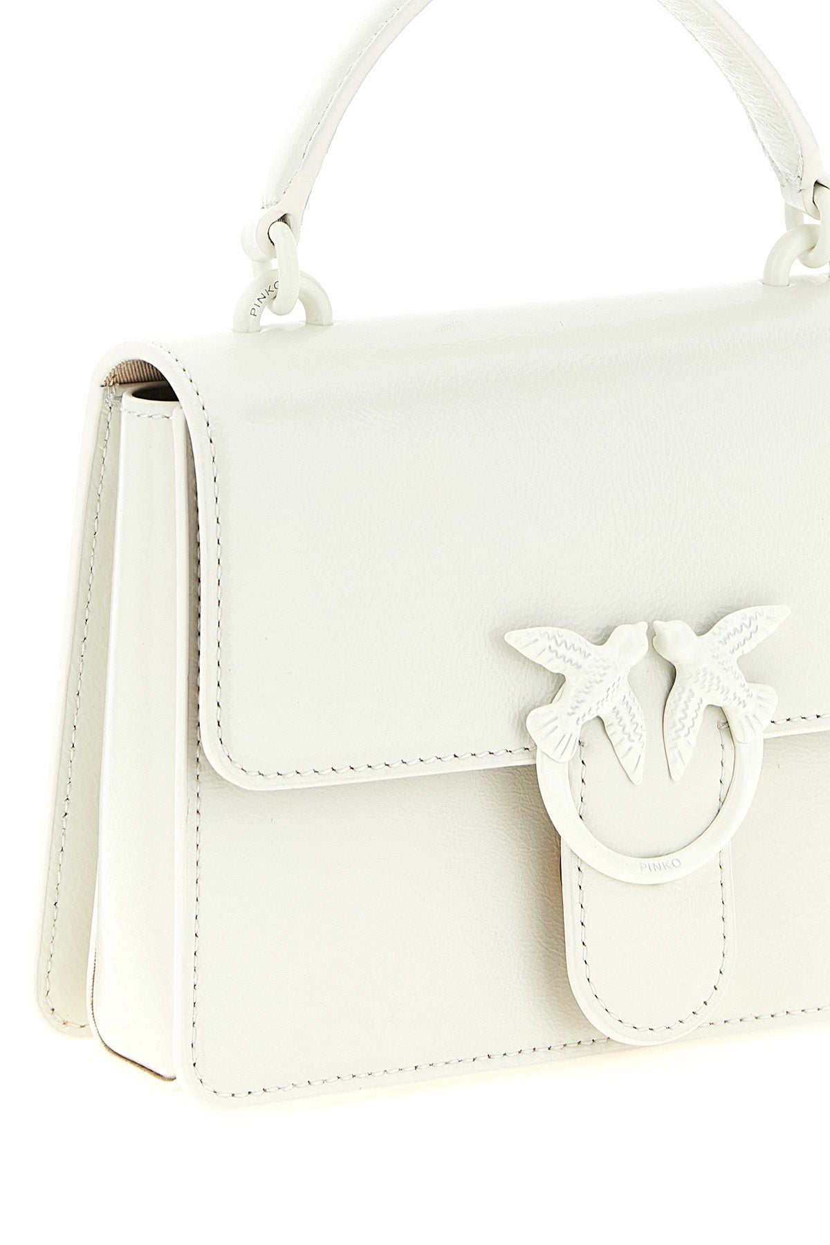 mini love one light vintage shiny leather handbag