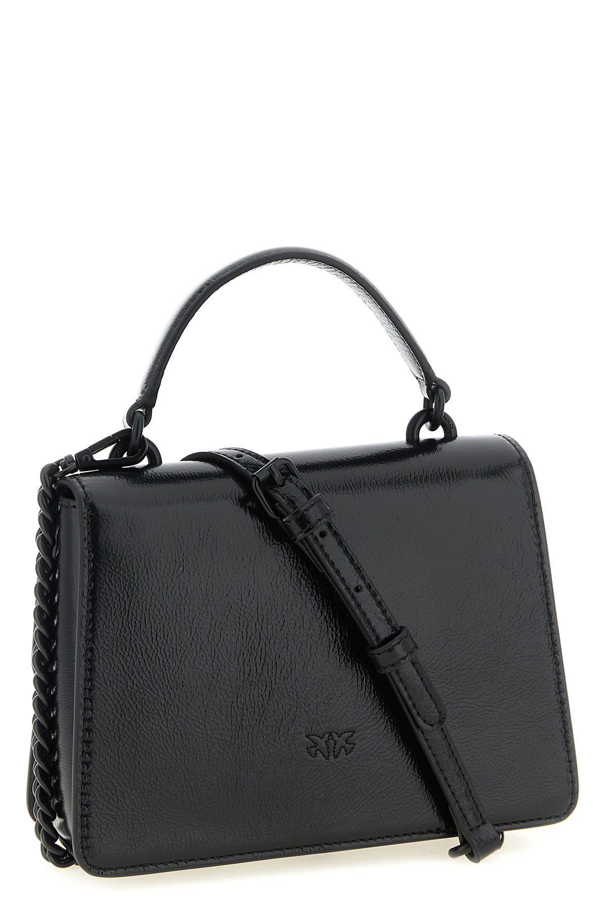 mini love one light vintage shiny leather handbag