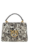 the pinko mini love one top light handbag defines the volumes through a struct