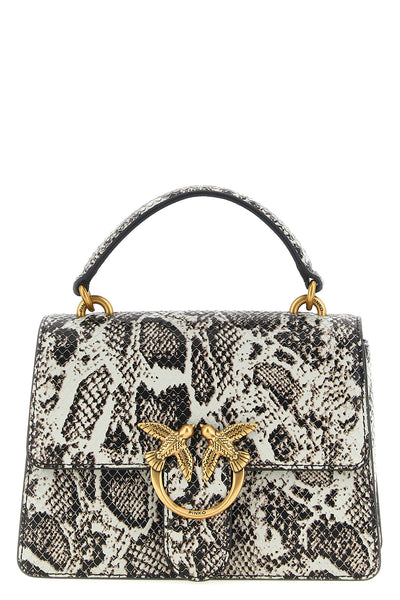 the pinko mini love one top light handbag defines the volumes through a struct