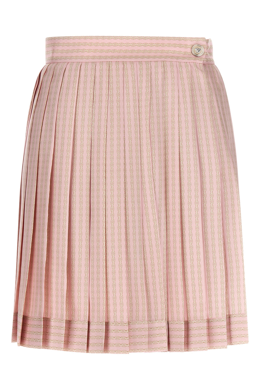 VERSACE 38 versace treasure foulard print silk twill mini skirt