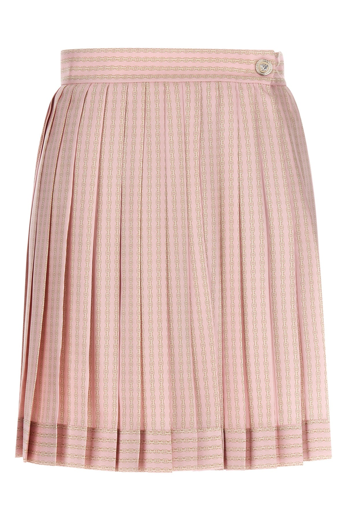 versace treasure foulard print silk twill mini skirt