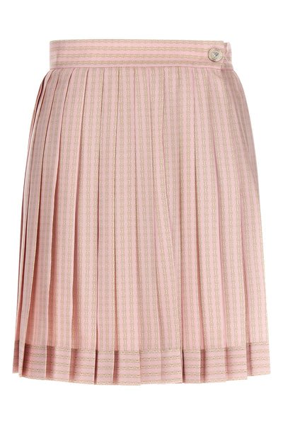 versace treasure foulard print silk twill mini skirt