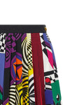 the versace mini skirt redefines the maisons visual codes through a vibrant all
