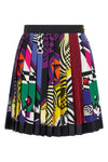 the versace mini skirt redefines the maisons visual codes through a vibrant all