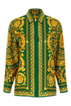 all-over barocco print silk twill shirt