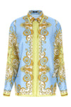 all-over barocco print silk twill shirt