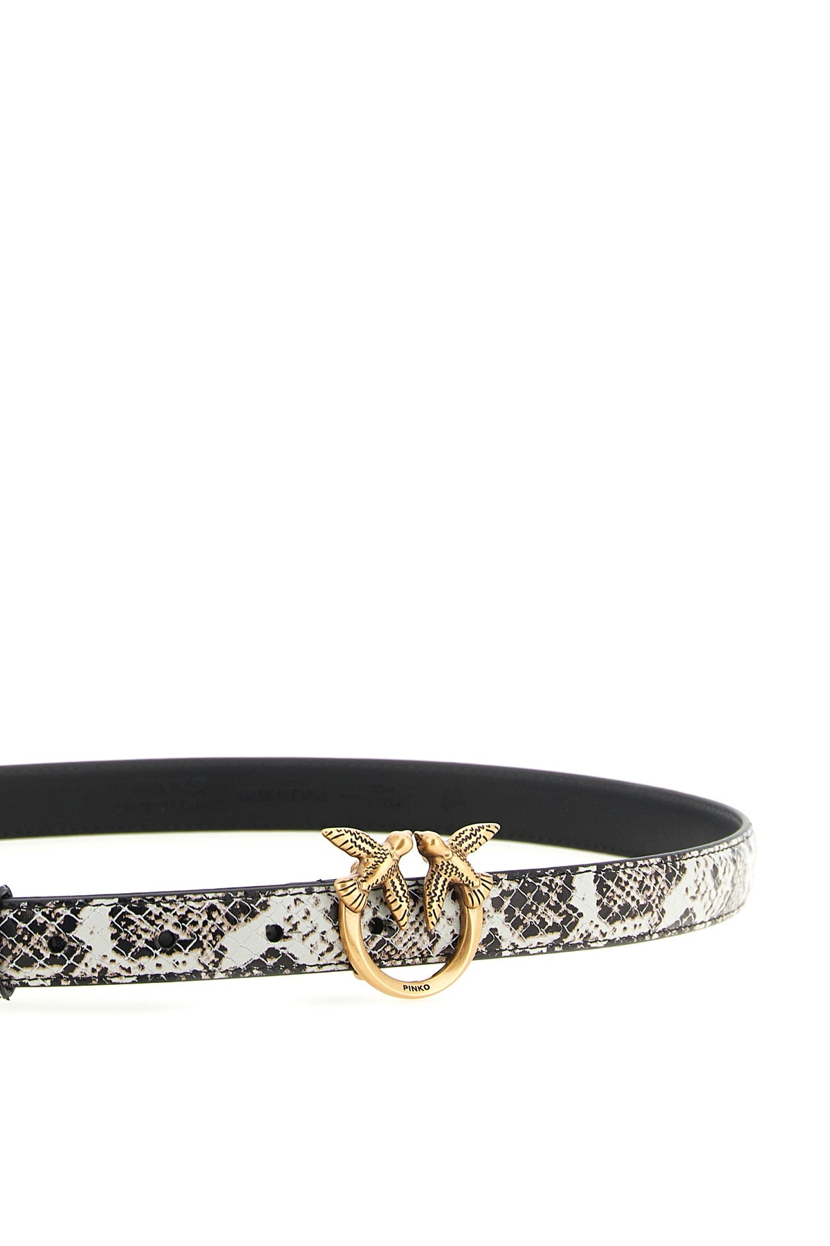the pinko belt in pure calf leather is distinguished by a sophisticated finish