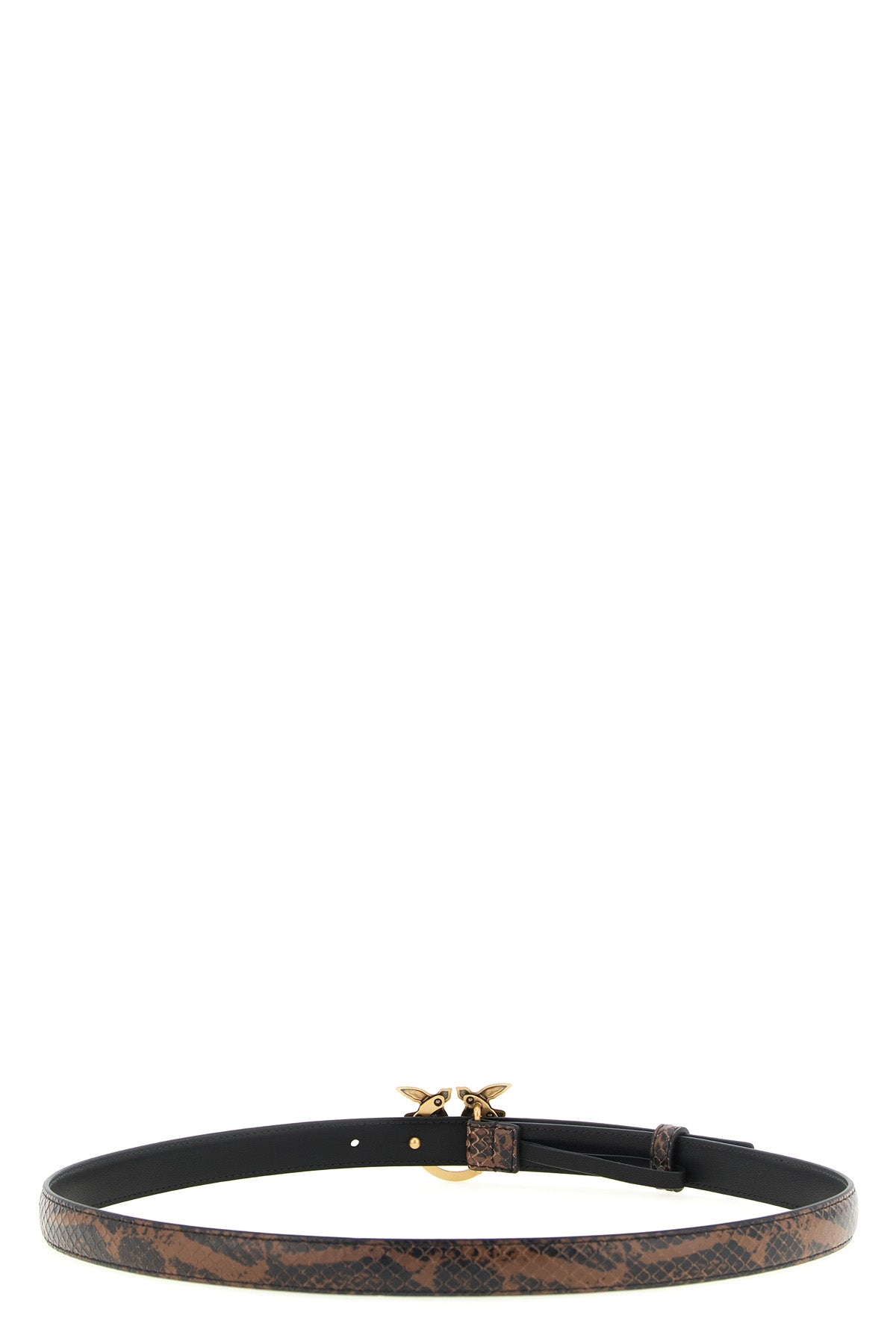 the pinko belt in fine calf leather stands out for its sophisticated processing