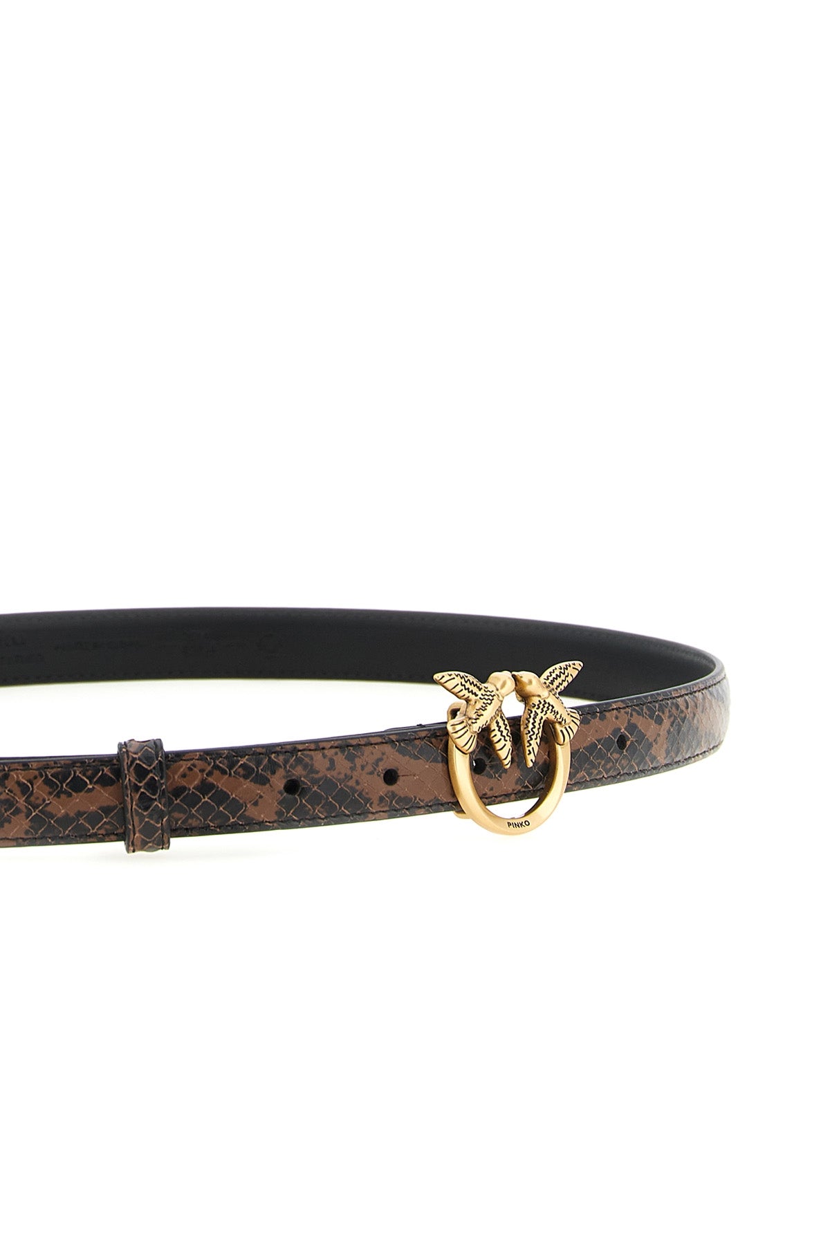 the pinko belt in fine calf leather stands out for its sophisticated processing