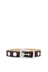 coffee calfskin belt with studs 30mm