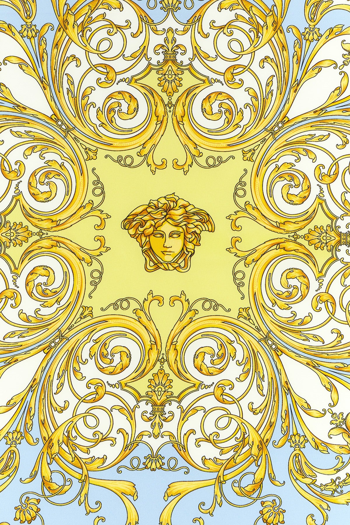all over barocco print silk twill scarf