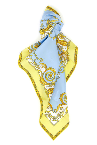 all over barocco print silk twill scarf